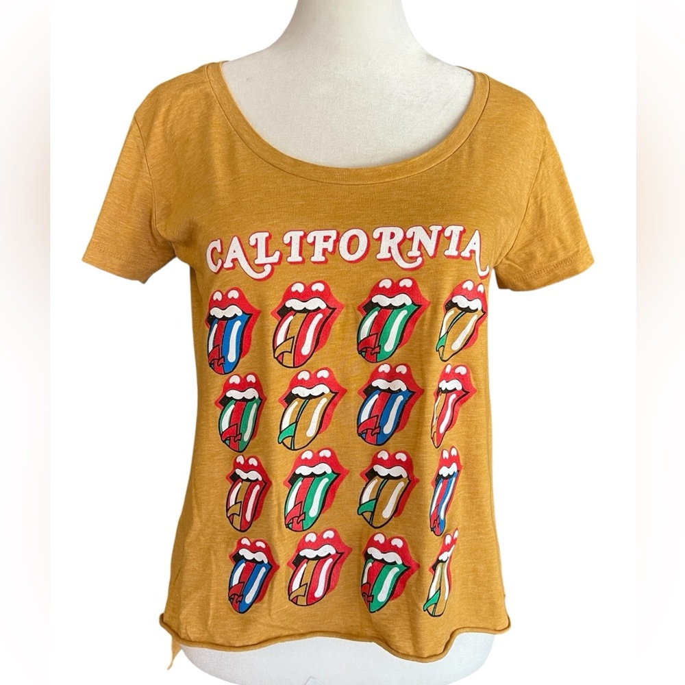 CALIFORNIA Women’s Graphic T-Shirt Mouths Tounge Surfboards Retro-Inspired‎ S/M